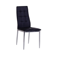LEONA καρέκλα [ ΕΜ940,1 ] Χρώμιο/PU Μαύρο Διαστάσεις: 43x52x98 cm