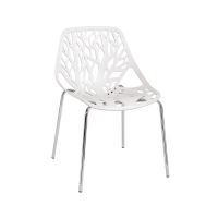 LINEA καρέκλα [ ΕΜ120,1 ] Χρώμιο/Πολυπροπυλένιο Λευκό Διαστάσεις: 54x57x81 cm